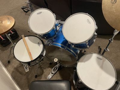 Tama Swingstar 5-Piece Drum Set - Blue, Evans Heads, Sabian/Zildjian Cymbals