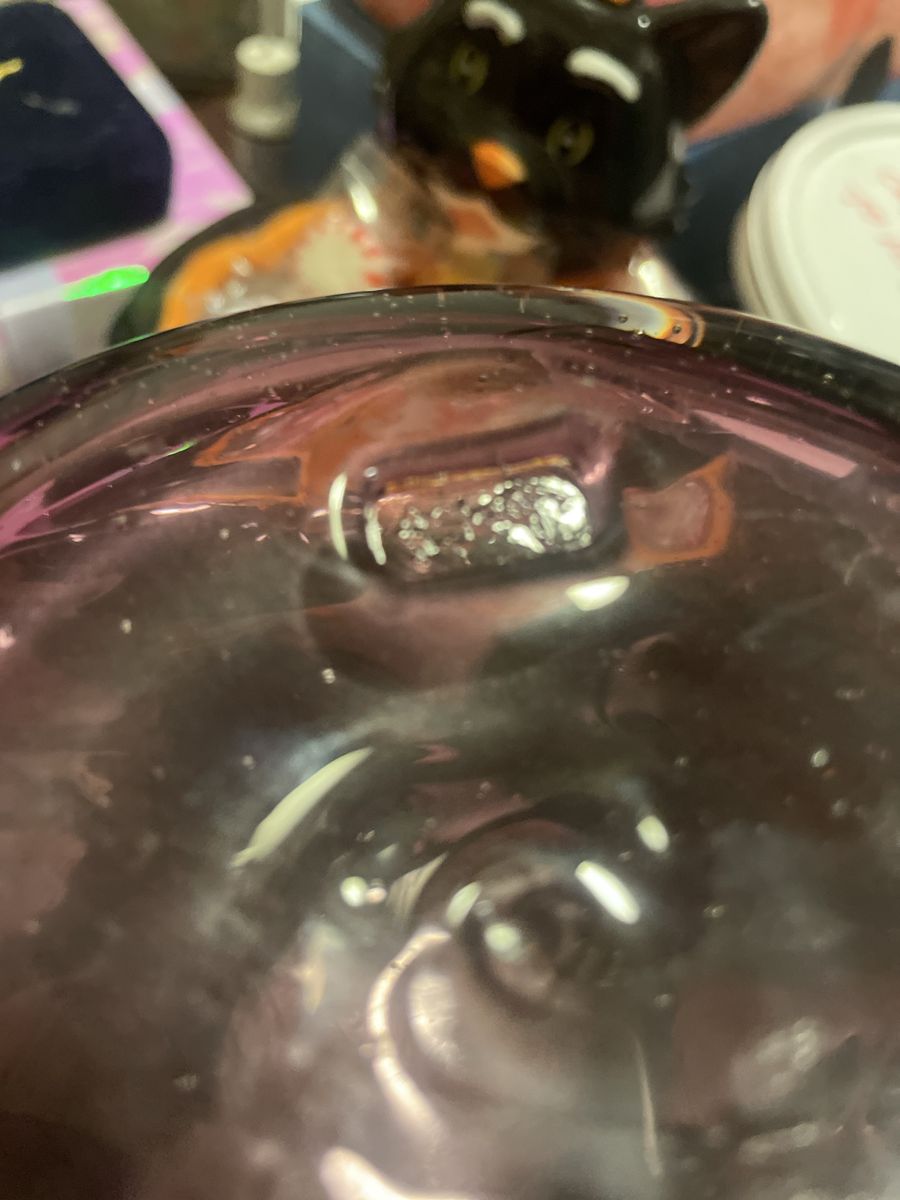 Purple hand blown Antique Ashtray vase