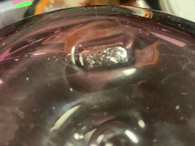 Purple hand blown Antique Ashtray vase