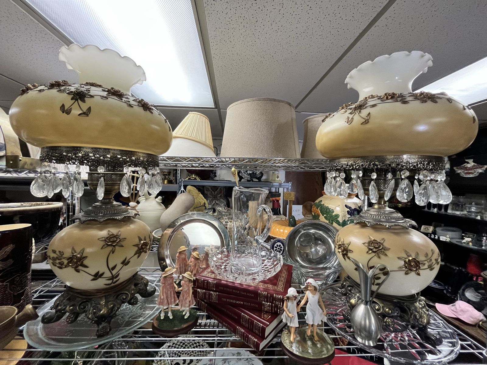 Hurricane Lamp Style Electrical Hollywood Regency