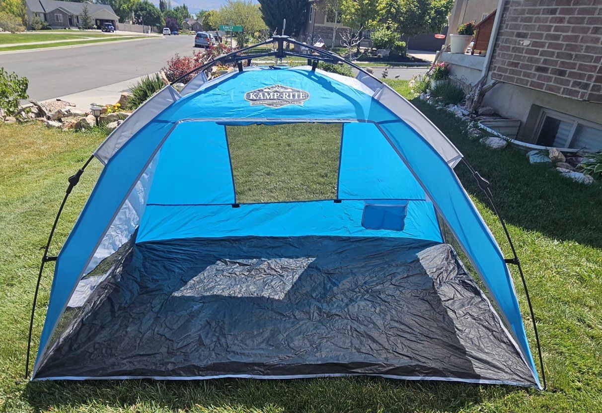 Kamp-Rite Blue Portable Beach Tent Sun Shade Shelter w/ UV 50+ Protection & Carry Bag