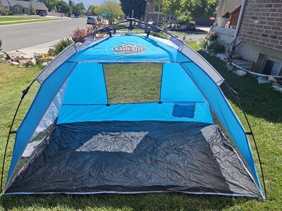 Kamp-Rite Blue Portable Beach Tent Sun Shade Shelter w/ UV 50+ Protection & Carry Bag