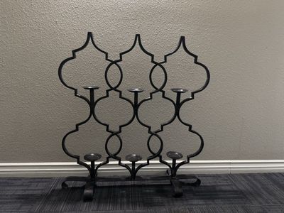 Gorgeous Jan Barboglio 6-Arm Floor Candleholder Iron Candelabra Screen Restoration Hardware Decor