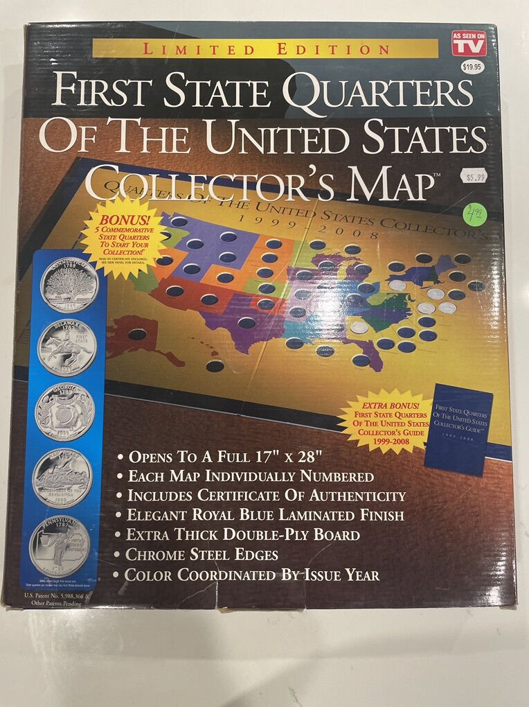 First State Quarters in Map COMPLETE SET