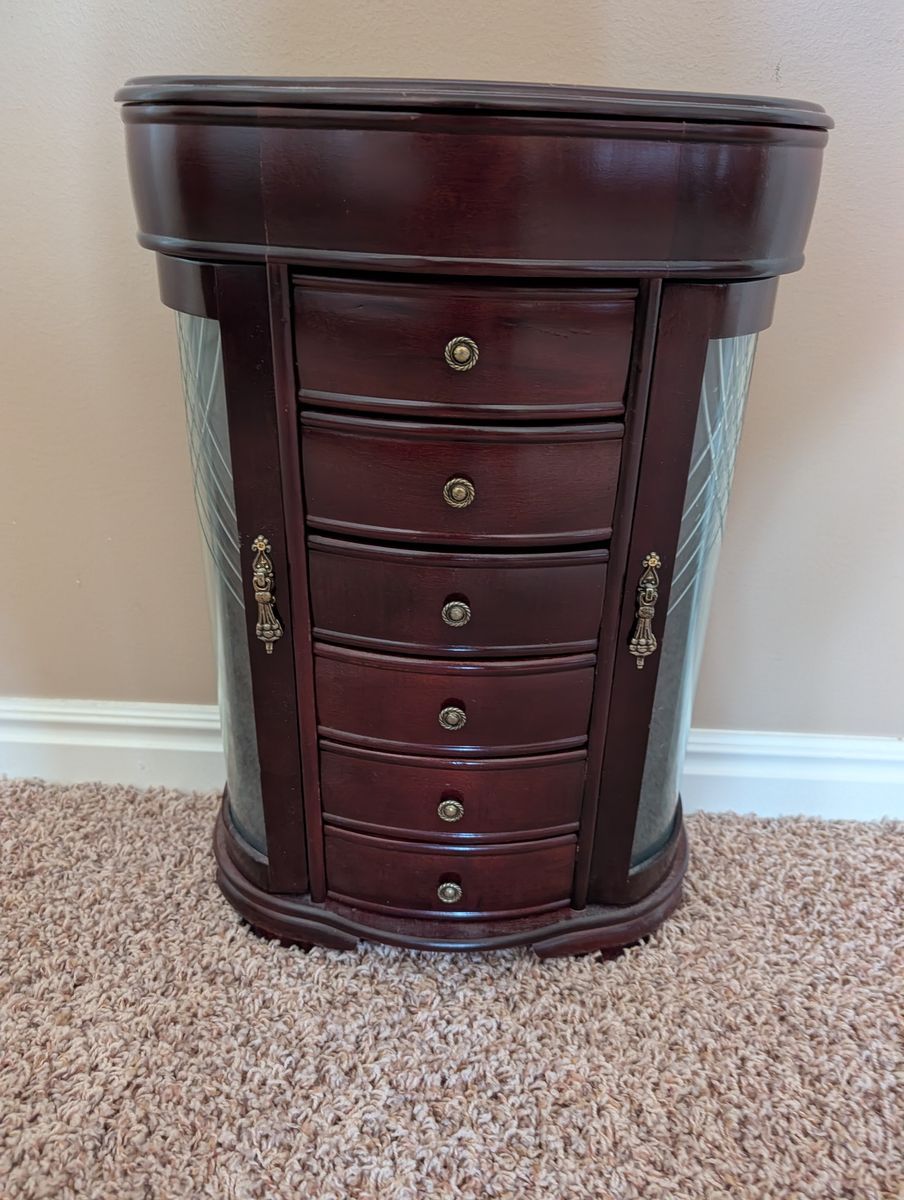 Dark Wooden Jewelry Box for table top