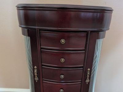 Dark Wooden Jewelry Box for table top