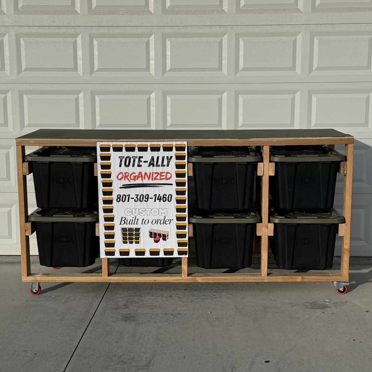 Portable Workbench with 6 Totes Storage