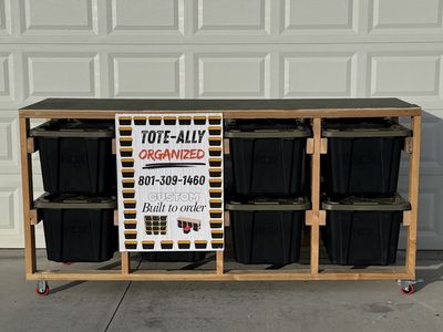Portable Workbench with 6 Totes Storage