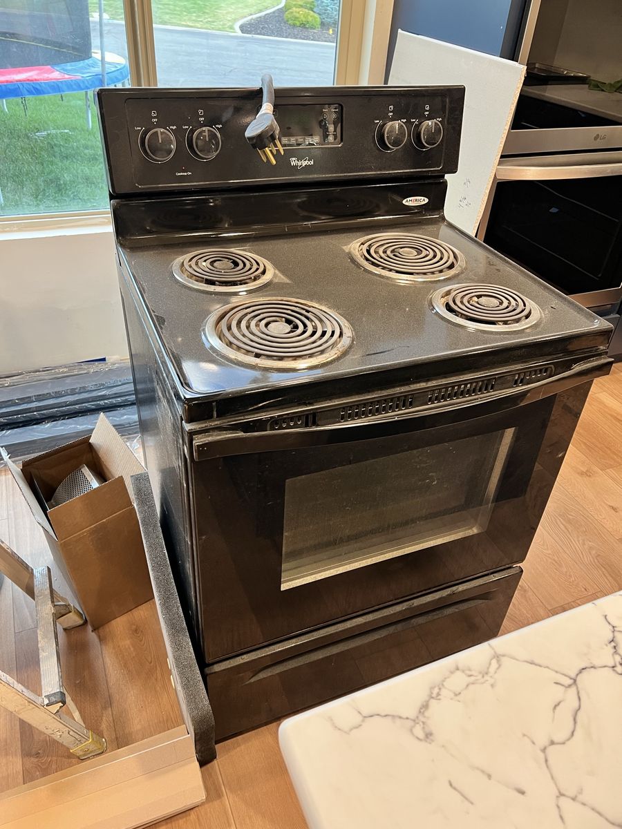 Whirlpool Electric Range Stove Oven Black with 4 Coil Burners - free