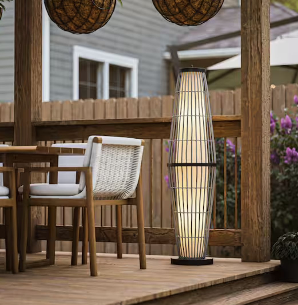 New in box, Hampton Bay. 51 in. Gray Outdoor/Indoor Floor Lamp