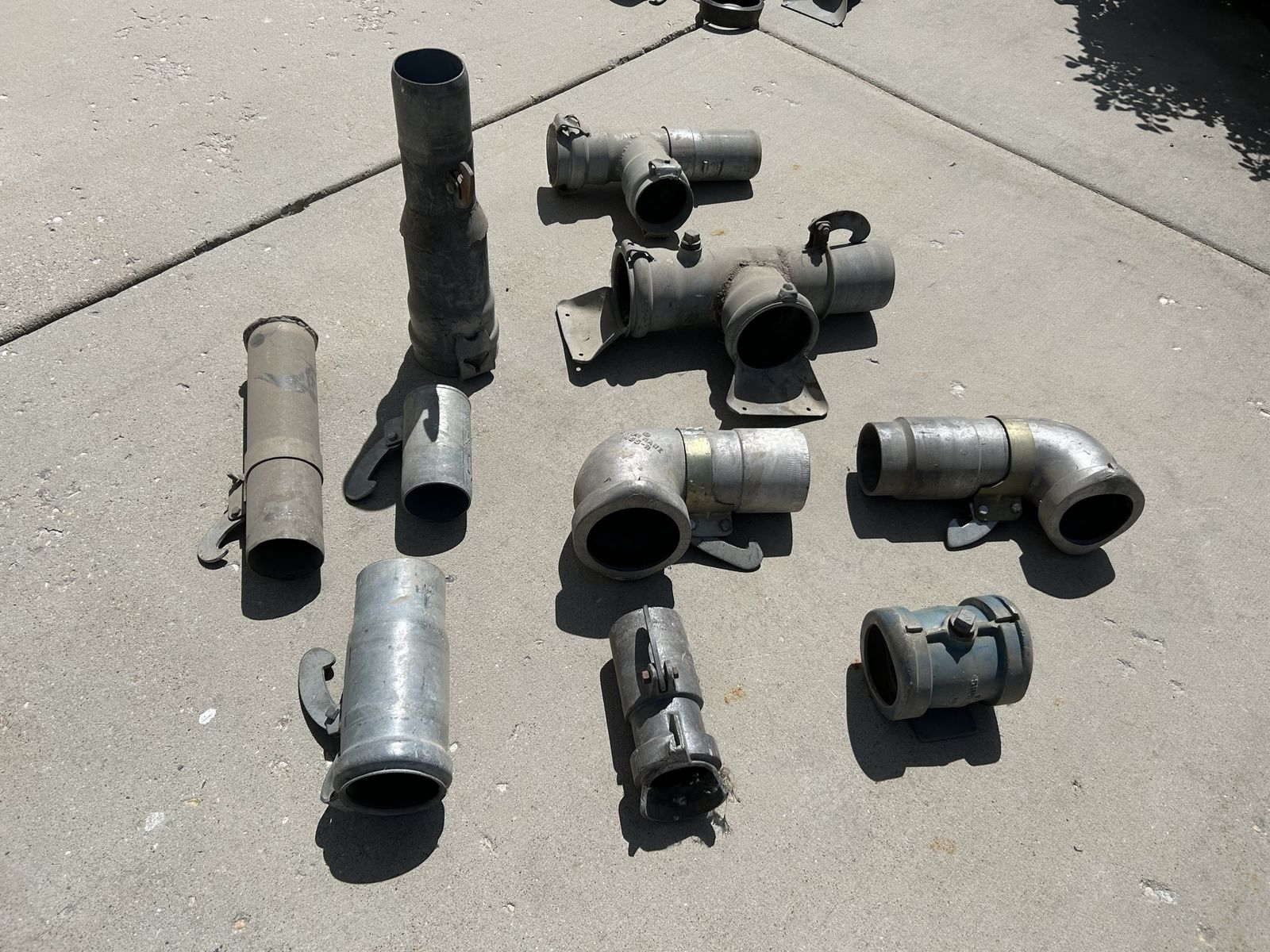Irrigation Pipe Fittings: 5" & 4" Tees, Elbows, Adapters, Plugs, Unions - Field Equipment Lot