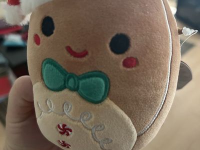 Squishmallows Official 5 inch Jordan the Gingerbread With Santa Hat - Child's Ultra Soft Stuffed Plush Toy. BNWT.