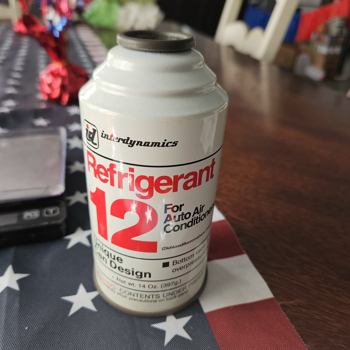 Vintage Interdynamics R12 Refrigerant 12 Can for Auto Air Conditioners - 14 oz (15.63 oz Gross)