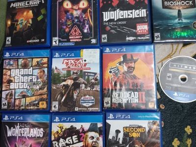 PlayStation 4 Video Game Lot (11 Titles) -, Red Dead Redemption 2, Minecraft & More
