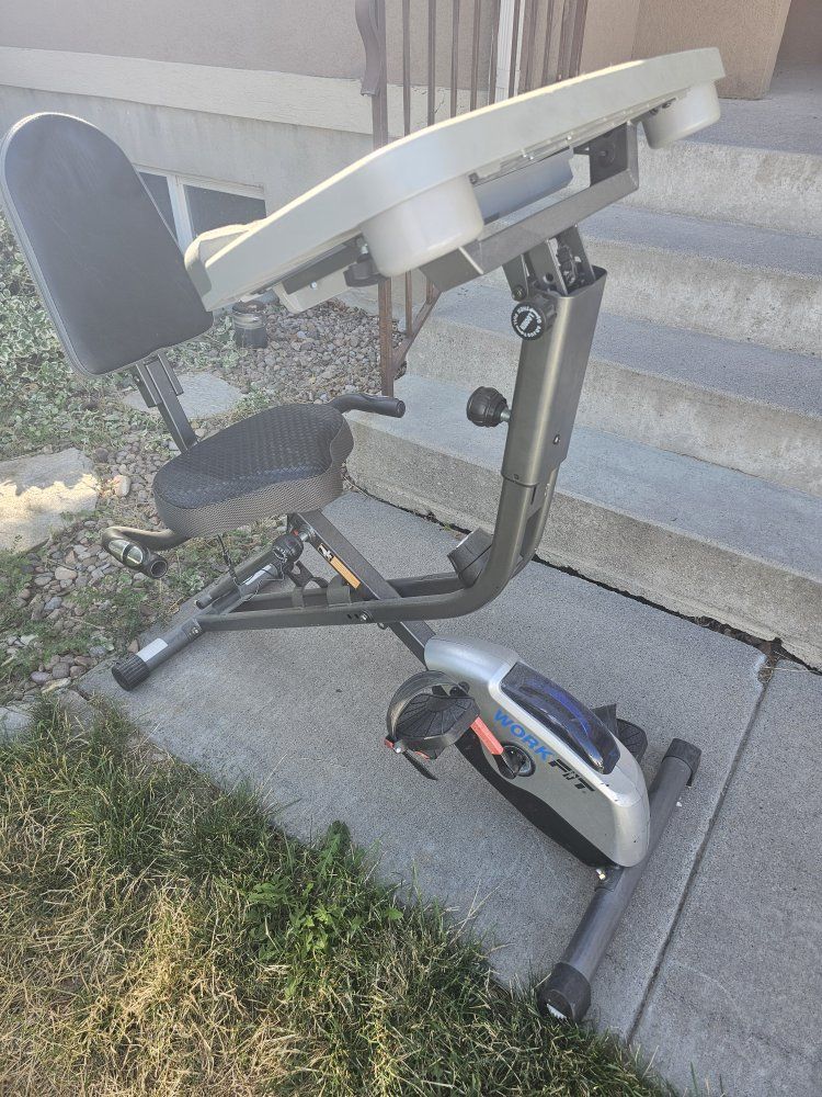 WorkFit Exercise Bike with Built-in Desk Tray - Used Good Condition