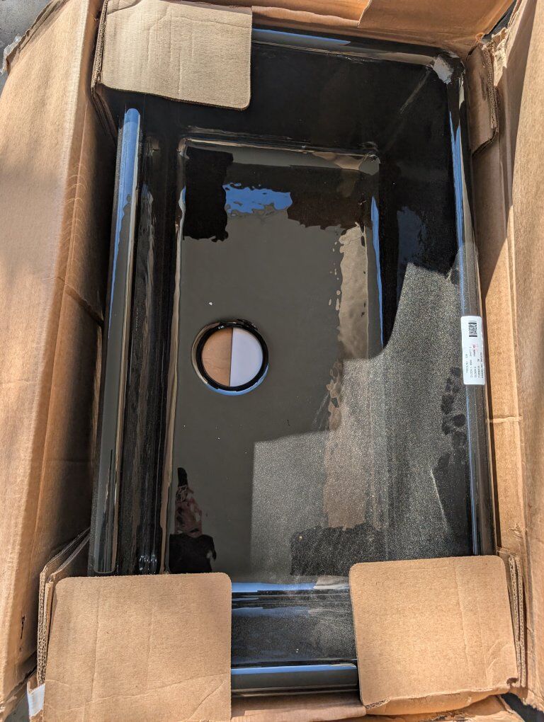 Kohler black farmhouse sink