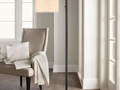 Everett Downbridge JF5397 Floor Lamp with 13in Adjustable Shade in Black 1504412 #83216