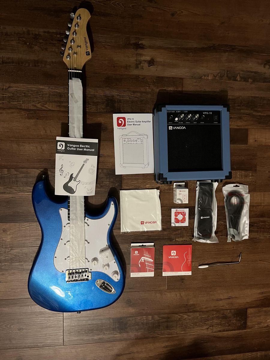 Electric guitar with accessories