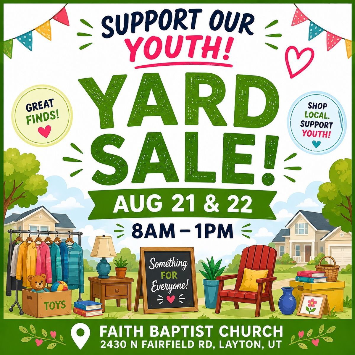 Yard Sale, Free Car Wash, & Bake Sale - Faith Baptist Church 