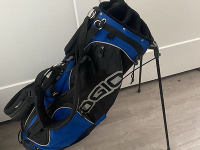 Ogio blue golf bag with stand