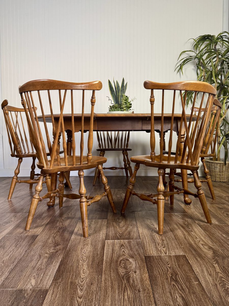 Ethan Allen Maple Windsor Dining Set