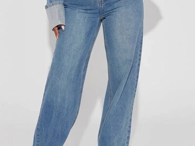 NEW Fashion Nova 11 Womens Sparkle Baggy Straight