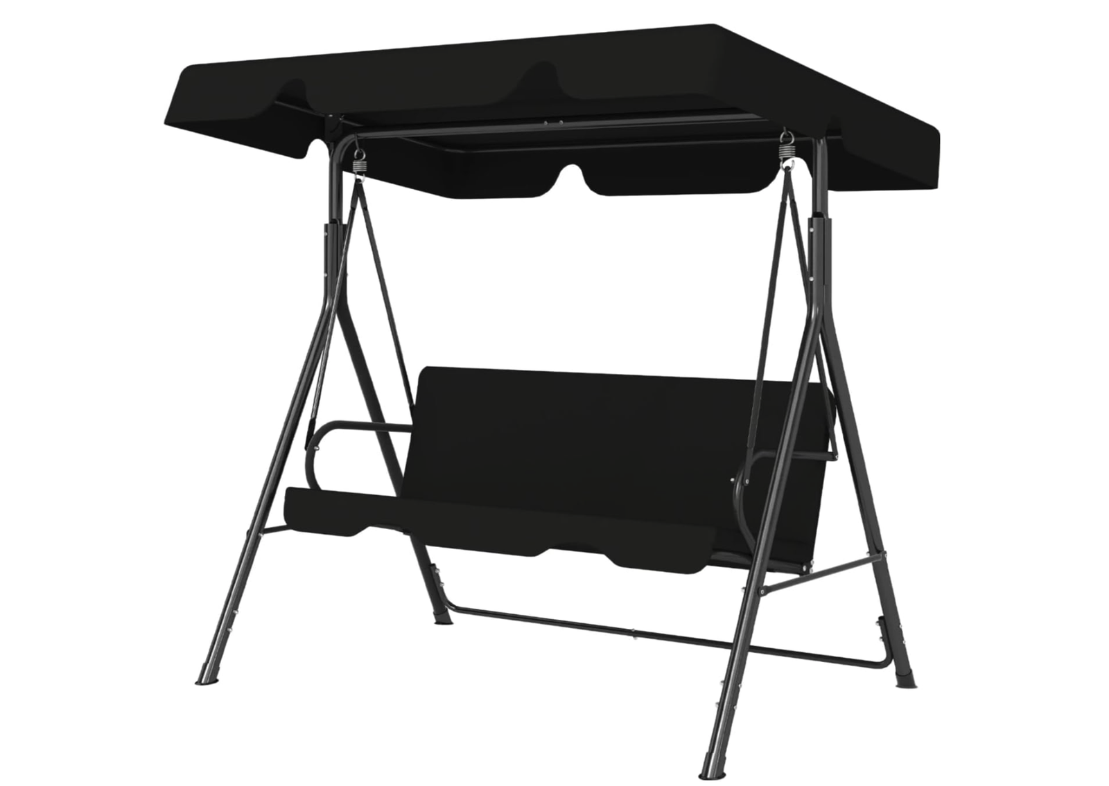 New Black Outdoor Patio Swing Chair , Outdoor Patio Glider Swing 500 lb capacity with Heavy Duty Stand