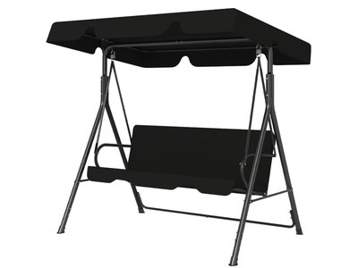 New Black Outdoor Patio Swing Chair , Outdoor Patio Glider Swing 500 lb capacity with Heavy Duty Stand