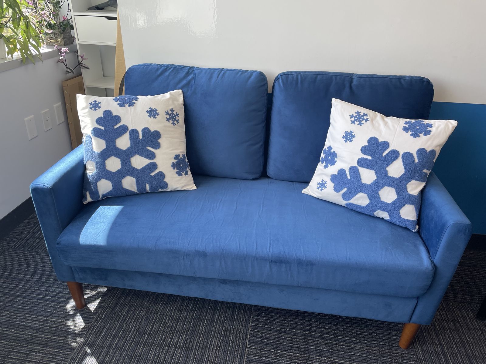 Blue Velvet Loveseat