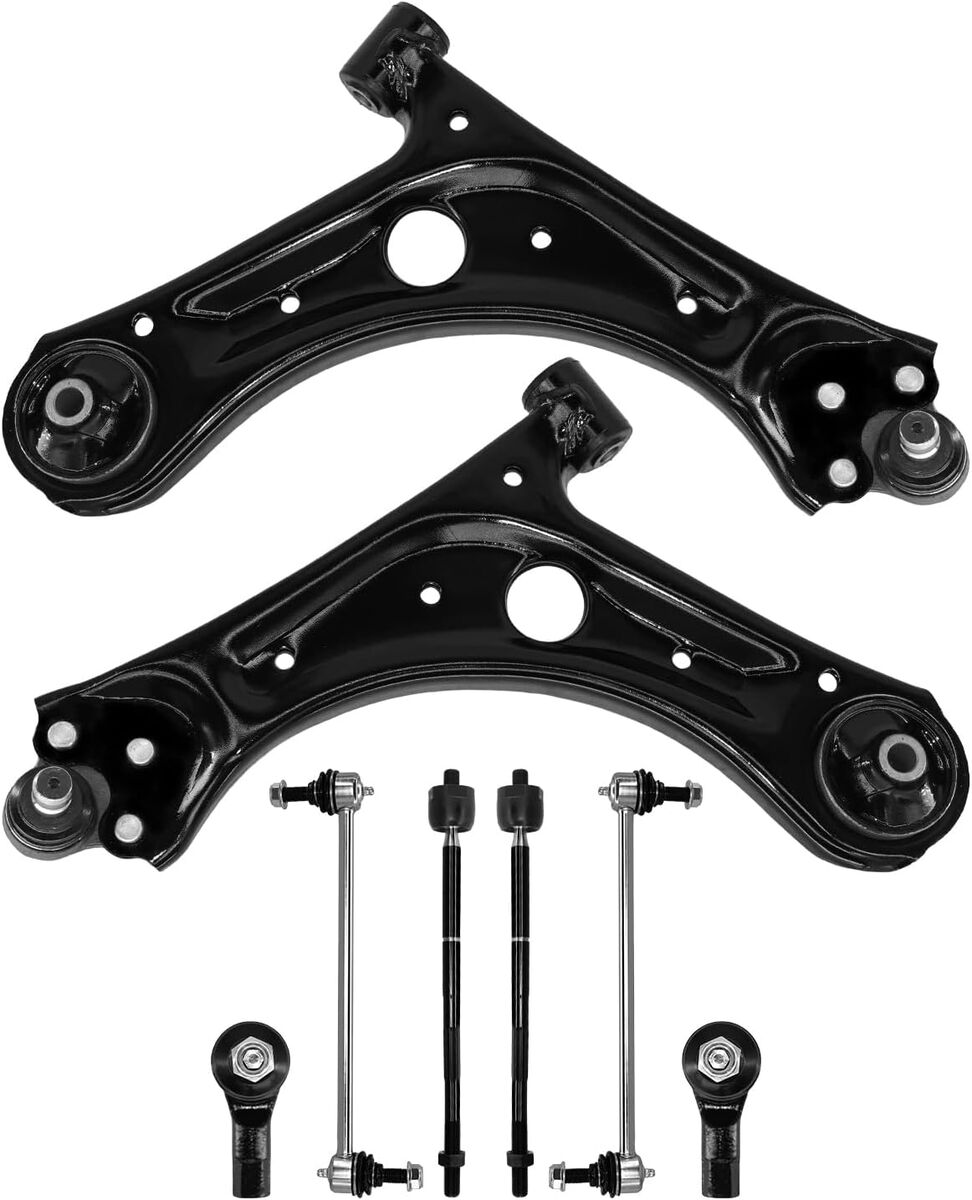 8 PCs Front Lower Control Arm with Ball Joints Outer Inner Tie Rod Sway Bar Link Replacement For 2012-2020 Chevrolet Sonic