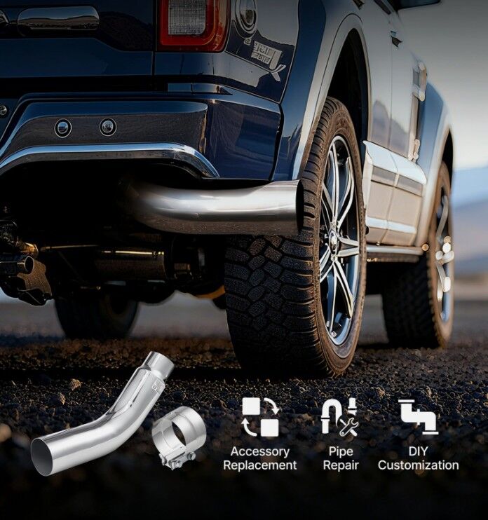 NEW UNIVERSAL CHROME TURN DOWN EXHAUST TIP for TRUCK SUV AUTO