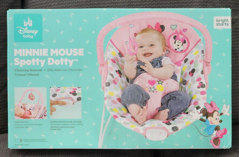 BNIB Minnie Mouse Baby Vibrating Bouncer