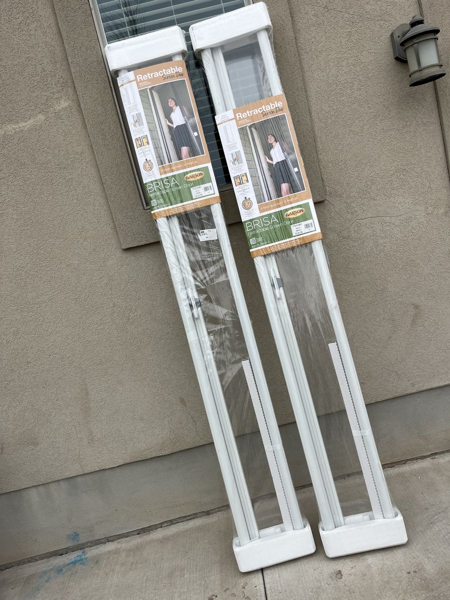 Brisa retractable single screen door fits 32 to 36, by 96 high. Perfect for spring and summer.