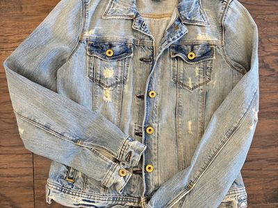 Ralph Lauren Polo Jeans Co. Distressed VTG Denim Jean Jacket Button - Women's M.