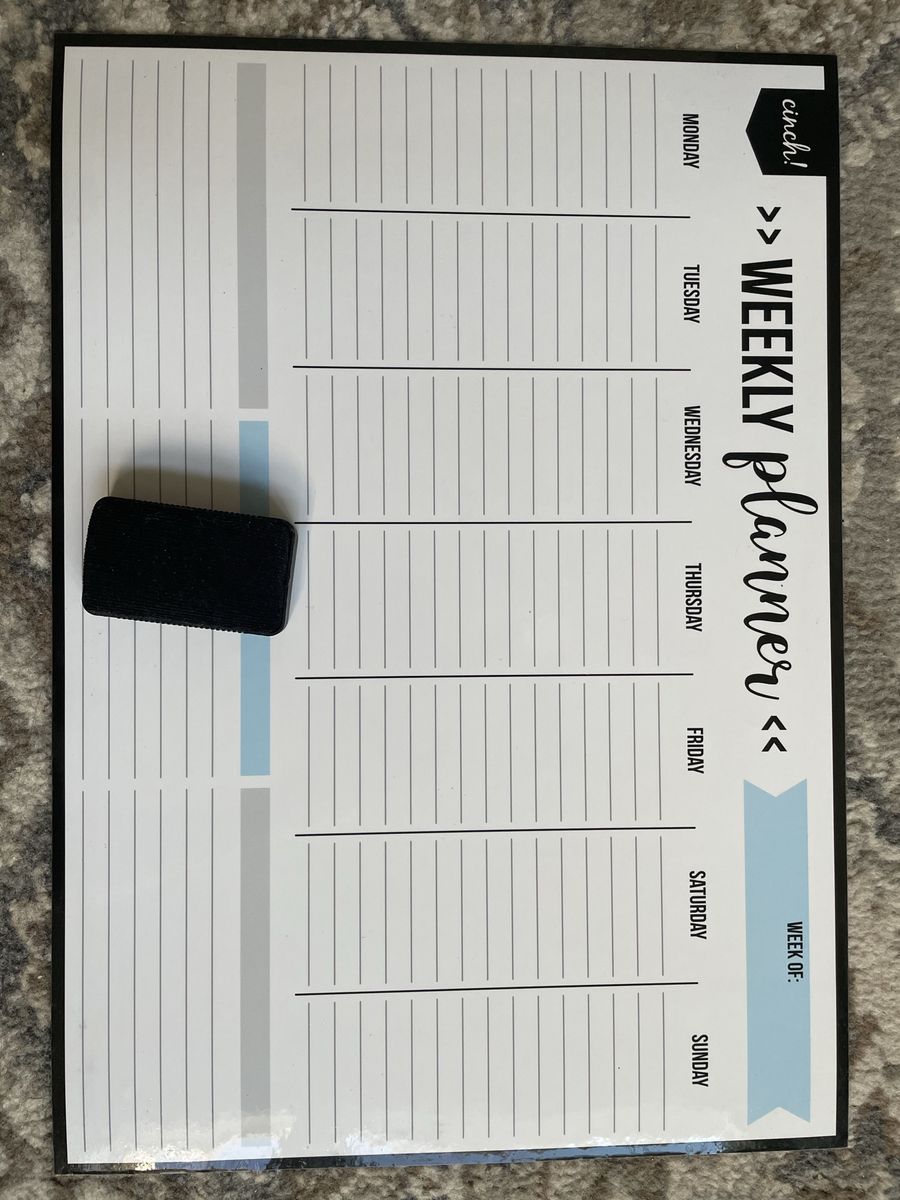 17x12 magnetic weekly dry erase planner magnet with eraser