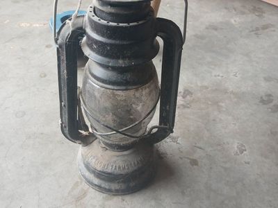 Vintage "UP-LIGHT FARMS: LAN" Kerosene Lantern - Rustic Black Farmhouse Decor
