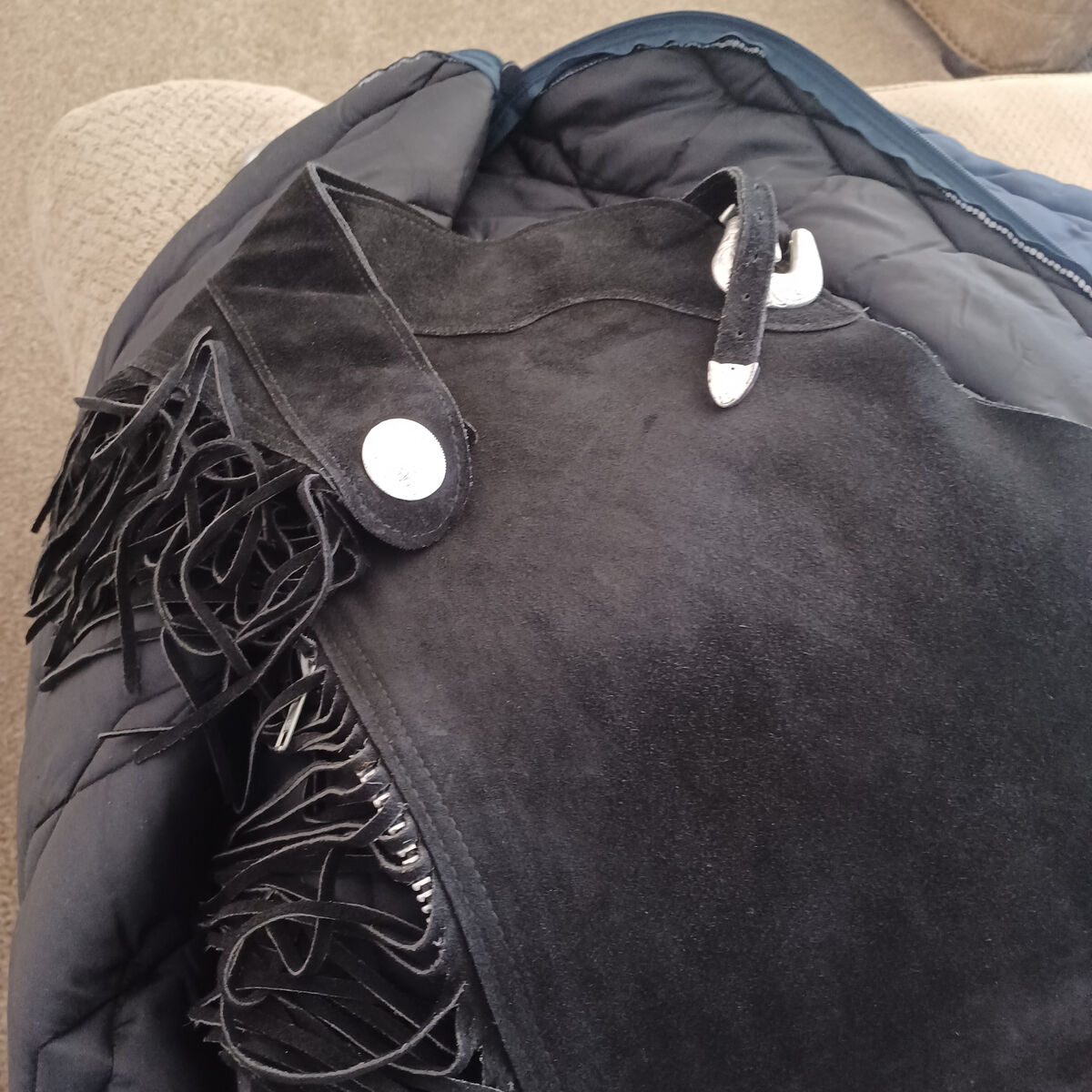 Western Pleasure Show Chaps, Circle Y Brand, Size Lrg-XLRG, FRINGED