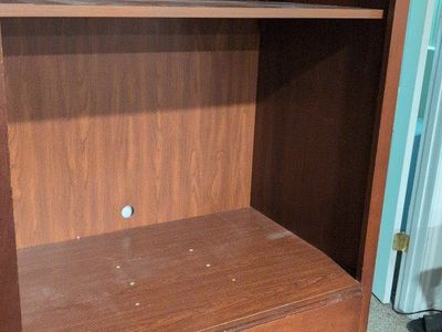 Dark Wood Media Console Cabinet with Shelves and 3 Drawers - Versatile Storage Unit