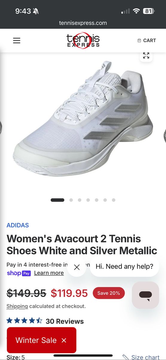 pickle ball/tennis shoes ava court women 6.5