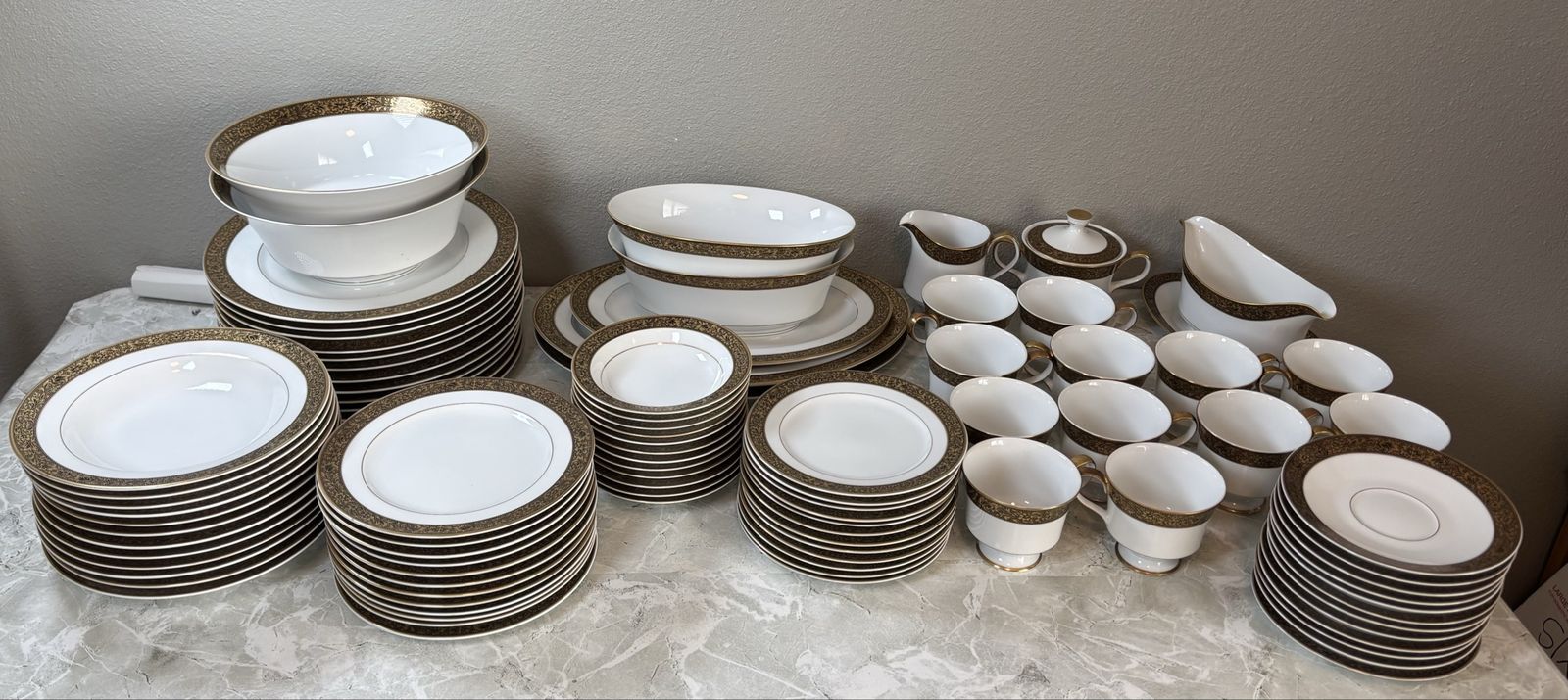 Vintage Sango Hampton 3758 Fine China Set Service for 12 Made in Japan