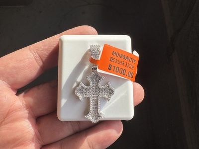 Moissanite Silver Pendant Cross