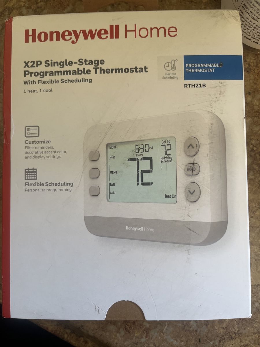 Honeywell Home RTH21B X2P Single-Stage Programmable Thermostat with Flexible Scheduling