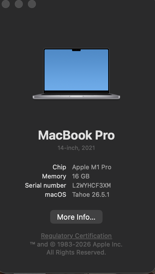 Apple 14" MacBook Pro (M1 Pro) – 16GB RAM / 512GB SSD