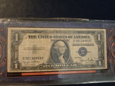 Vintage 1935 e and a 1935dSeries One Dollar Silver Certificate
