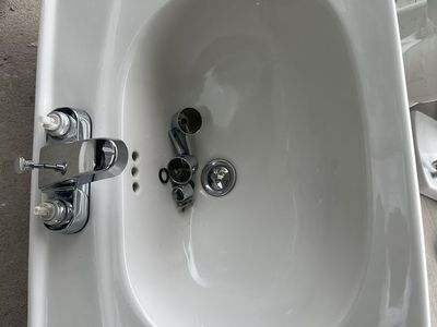 Bathroom sink with faucet