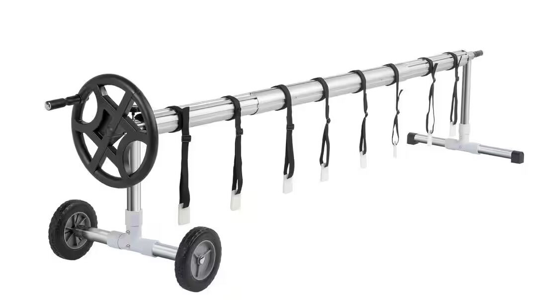 Karl home 18 ft. Aluminum Stainless Steel Solar Cover Pool Reel for Inground Swimming