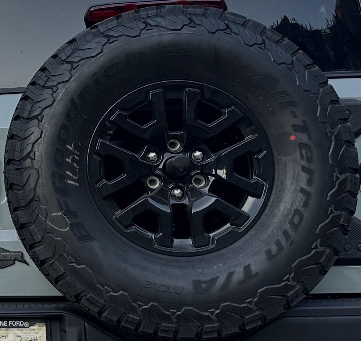 4 BFGoodrich All-Terrain T/A 37” KO2 Tires with 17” Ford Raptor Wheels