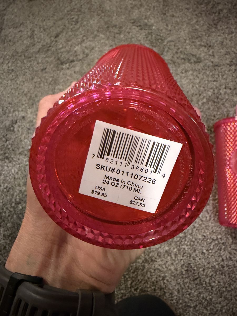 Starbucks neon hot pink studded venti 24oz cups