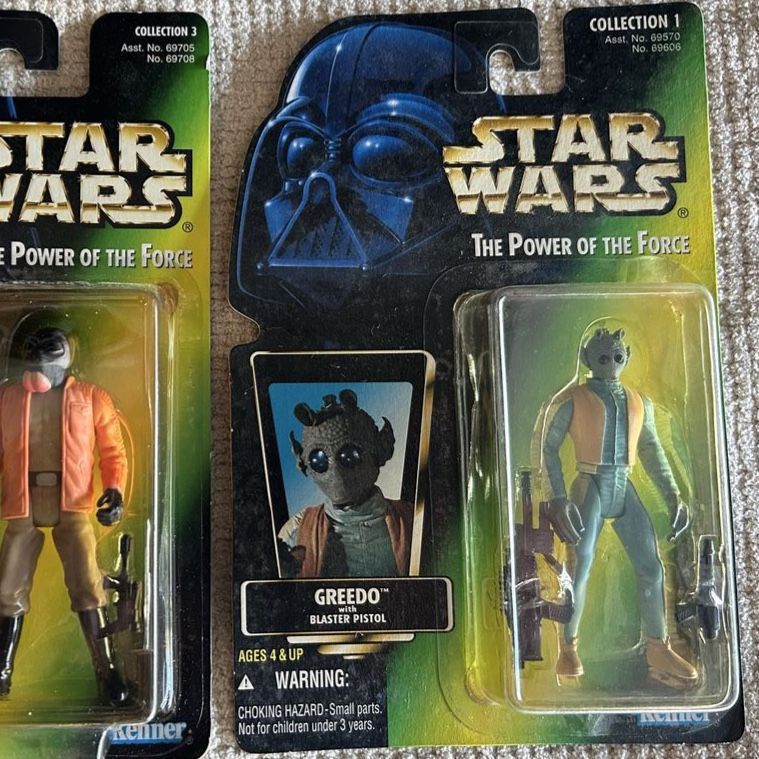 90’s Star Wars The Power of the Force Green Card Greedo with Blaster Pistol Action Figure Collection 1 Series