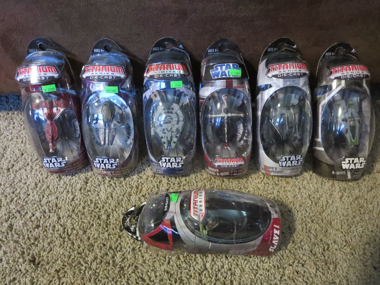 Star Wars Titanium Series Die Cast Lot Of 7 NIP Galoob Micro Machines Lot
